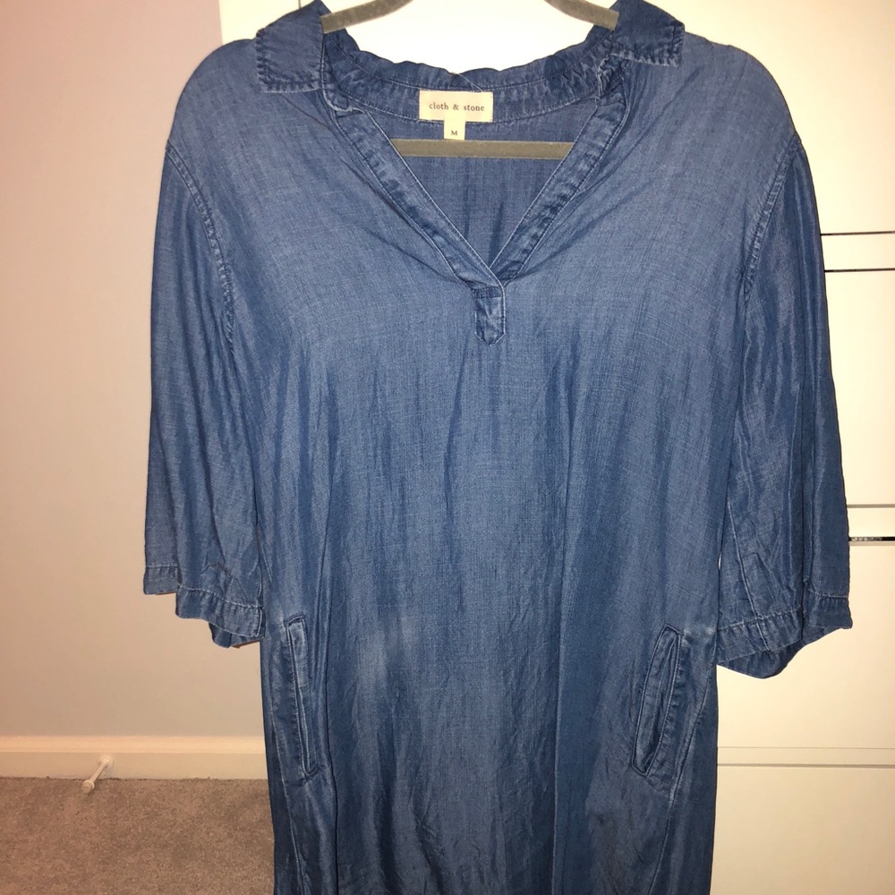 Cloth & Stone Blue Tunic Dress